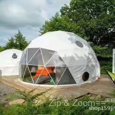 เต็นท์ Starry Sky กลางแจ้งโรงแรม B  B Creative ทรงกลมเต็นท์ห้องโปร่งแสงโปร่งใสครึ่งวงกลม Influencer เต็นท์