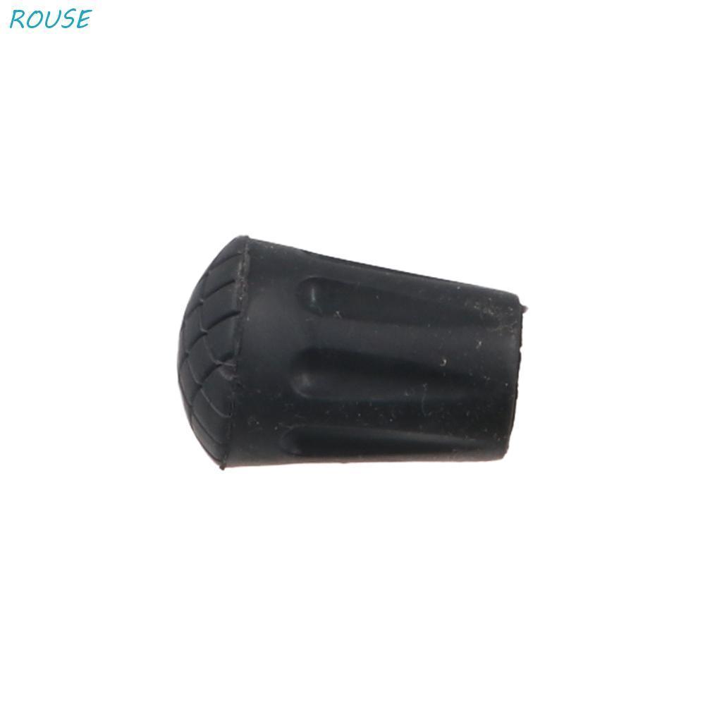 ROUSE Walking Stick Tip Protector ยาง AntiSkid Trekking Pole Bottom Cover Walking Stick เคล็ดลับลื่นสีดา 11 มมTrekking Pole Tip Protectors Trekking เดินป่า