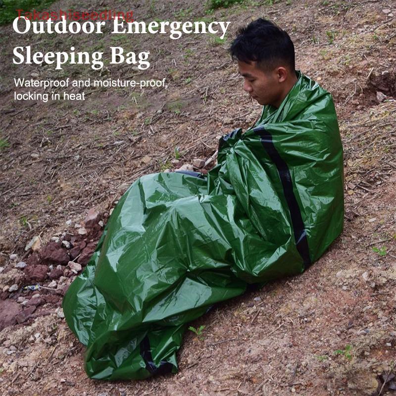 Takashiseedling Outdoor Emergency Survival Sleeping Bag Thermal nket Mylar Waterproof Reusable Sack Portable Camping Hiking Emergency Gear