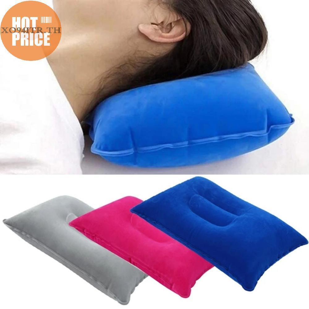 หมอนคอพลาสติก PVC พกพา ultralight inflatable สำหรับการเดินทาง แคมปิ้ง และท่องเที่ยวบนเครื่องบินหรือรถยนต์