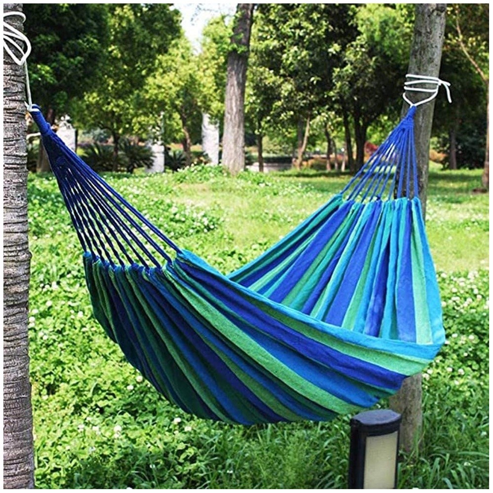 เปลยวนผู้ใหญ่ แบบพกพา เปลยวน280X80CM เปลญวนผ้าใบแถมฟรีกระเป๋าและเชือก บ้าน เปลเดินป่า เปล เปลญวน เปลสีรุ้ง ขนาดใหญ่