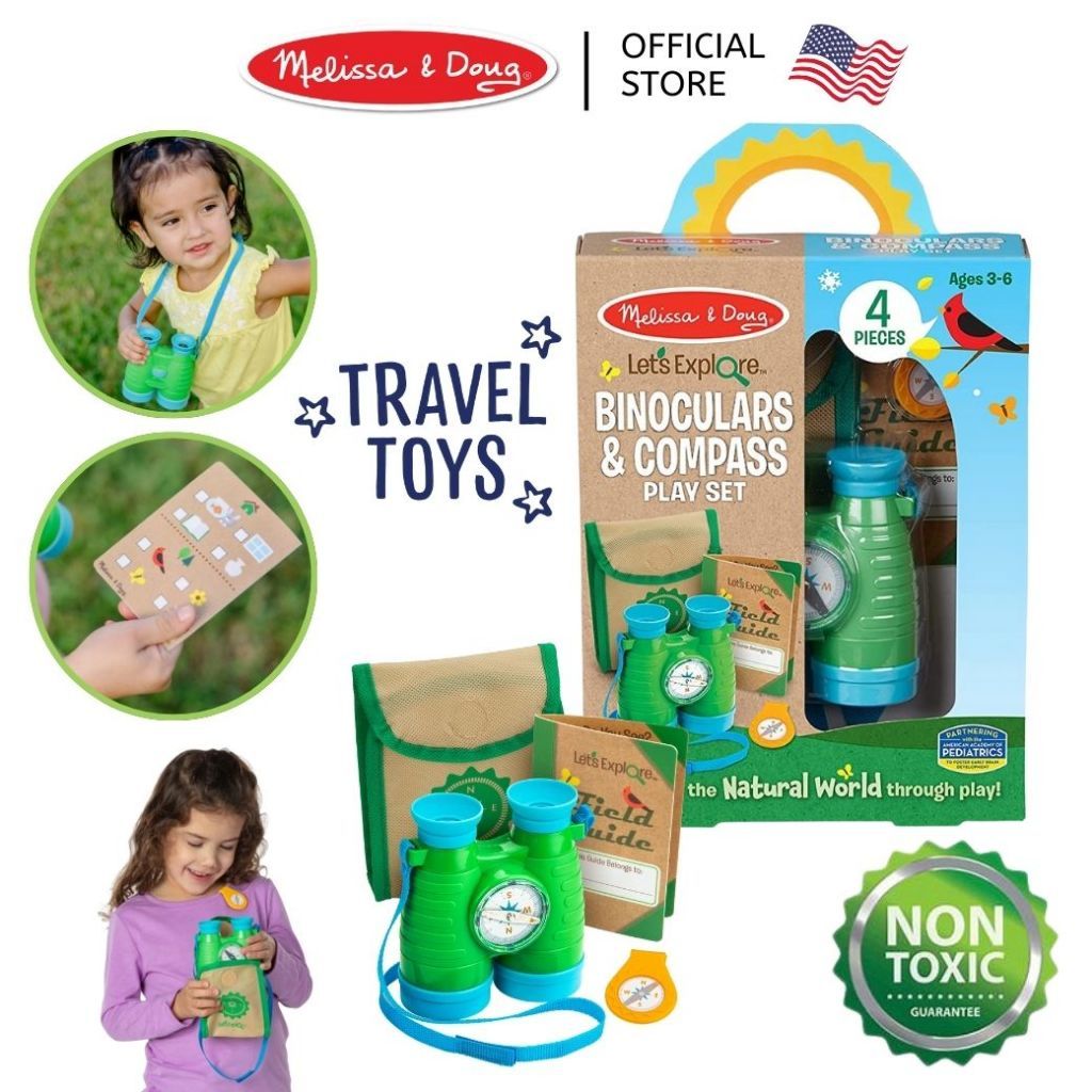 ของแท้ USA กล้องส่องทางไกลเด็ก เข็มทิศ Lets Explore Binoculars Compass Melissa Doug 30818