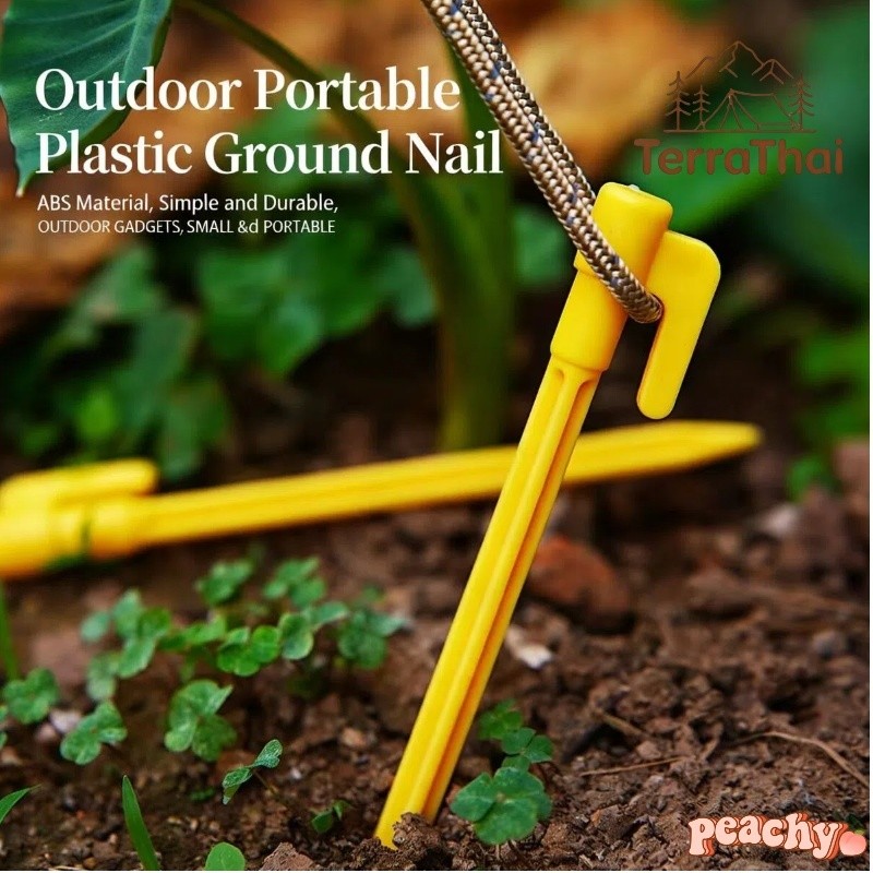 หมุดพลาสติกสำหรับเต็นท์กลางแจ้ง หมุดทรายขนาดหนา อุปกรณ์เสริมสำหรับแคมป์ปิ้งและตั้งแคมป์กลางแจ้ง