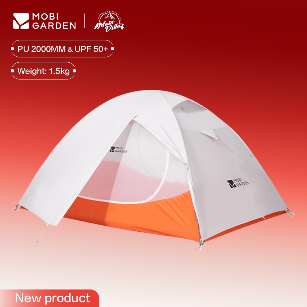 MOBI GARDEN เต็นท์ตั้งแคมป์กลางแจ้งค้างคืนอุปกรณ์ตั้งแคมป์มืออาชีพคู่น้าหนักเบาเดินป่าแสงอัลตร้าภูเขาเย็น ป้องกันแสงแดดและกันฝน