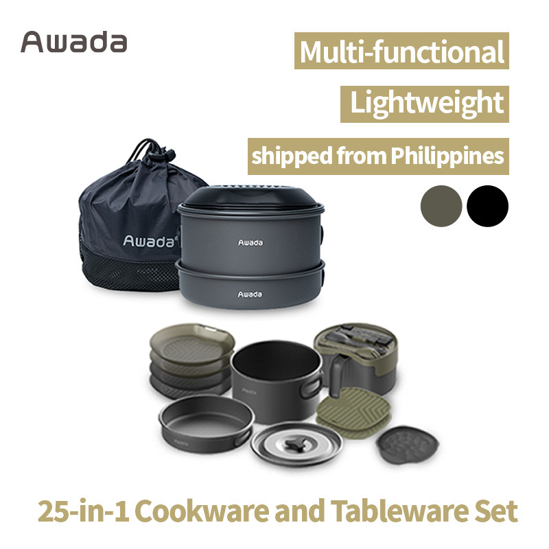 ชุดกระทะเครื่องครัวแบบไม่ติดอะวาดา กระทะและแผ่นเหล็กสาหรับห้องครัว บ้านและทาอาหารกลางแจ้ง