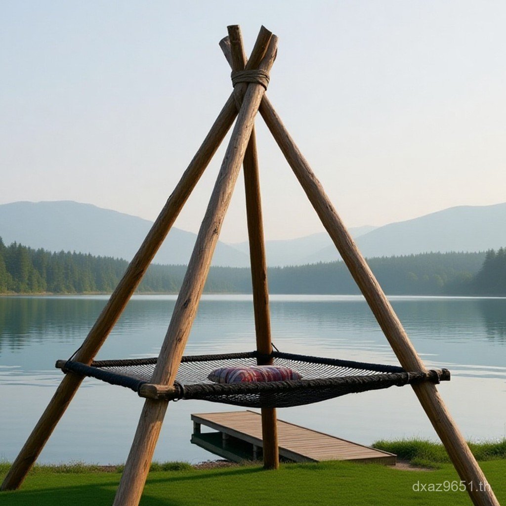 สวิงกลางแจ้งไม้เนื้อแข็งสำหรับโรงเรียนอนุบาล และแคมป์ปิ้ง