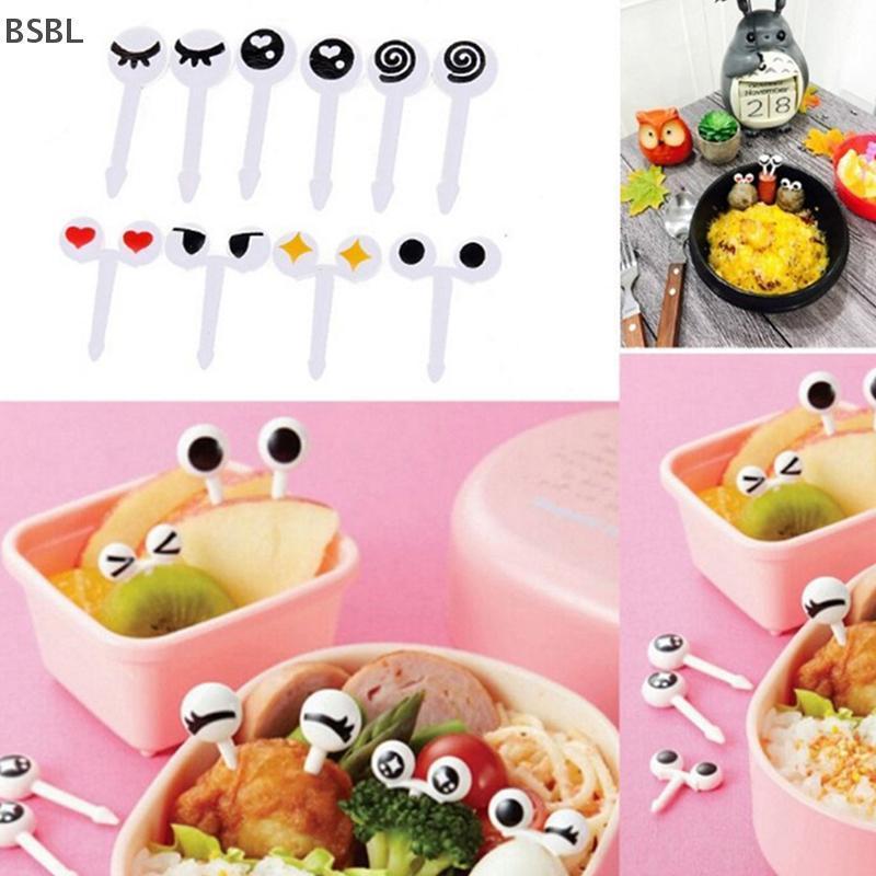 BSBL Mini Eyes เด็กส้อมผลไม้เด็กฟาร์มการ์ตูนส้อม Bento ขนมเค้กไม้จิ้มฟัน BL