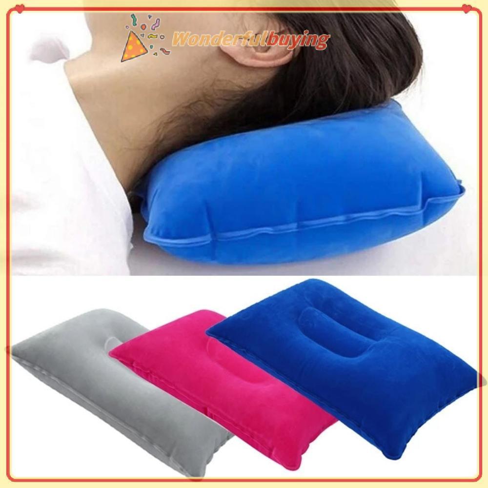 WBTH PVC แบบพกพา Ultralight Inflatable Air หมอนคอสนับสนุน Headrest Camping Sleep Cushion Travel เดินป่าชายหาดรถเครื่องบินหมอน Vary