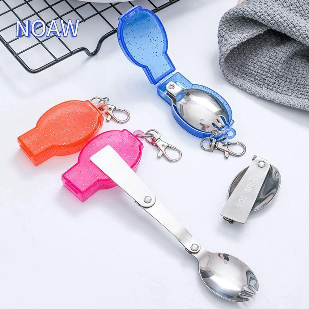 โน้ม กระทะพับได้น้ำหนักเบา สแตนเลสมากำลังดี มีส้อมให้มาในเซ็ต