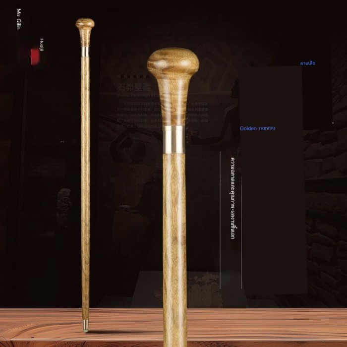 ไม้ยันรักแร้ ลายหนังเสือแท้ ไม้ค้ำยันมู่สีทอง ใบไม้เล็ก ไม้ค้ำยันระลอกน้ำ เจิ้นหนาน ไม้เล่น ของขวัญ