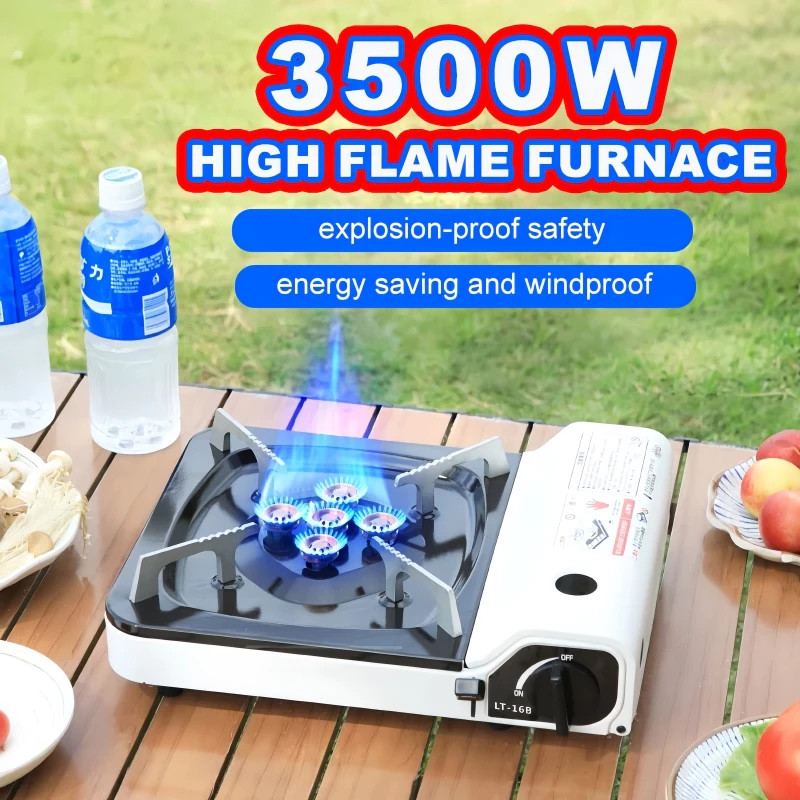 มีอยู่ในสต็อก เตาแก๊สปิคนิค เตาปิคนิค กำลังไฟ3500W Portable Gas Stove พร้อมกระเป๋าพกพา