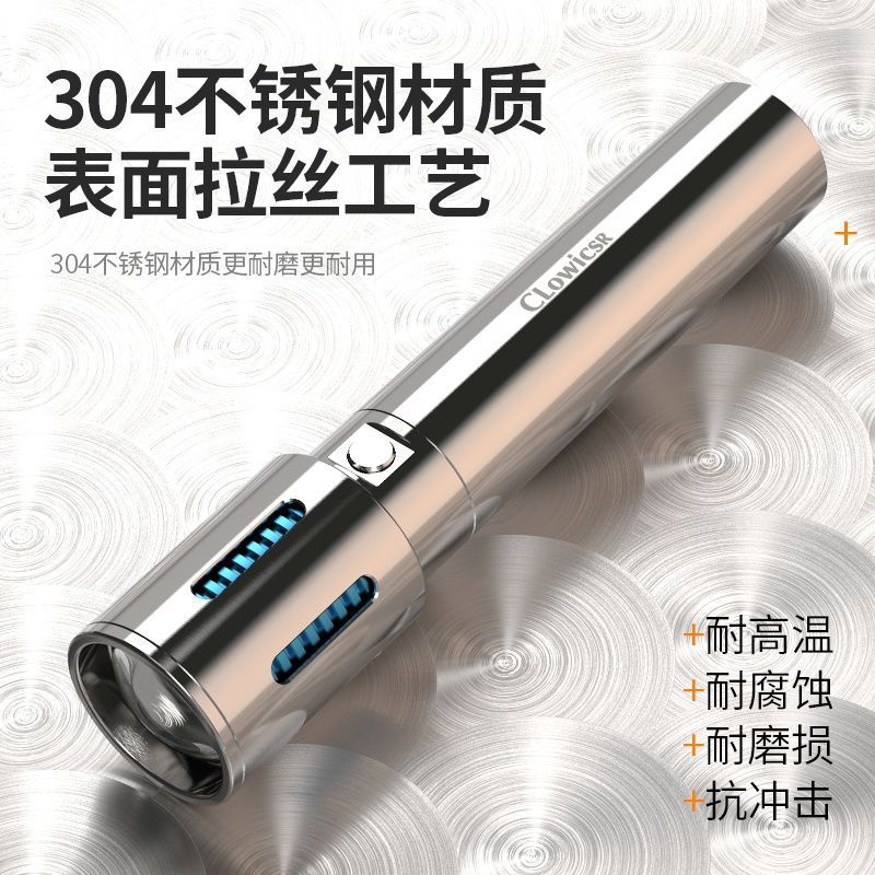 304ใหม่304สแตนเลสแสงที่แข็งแกร่งไฟฉาย20251224