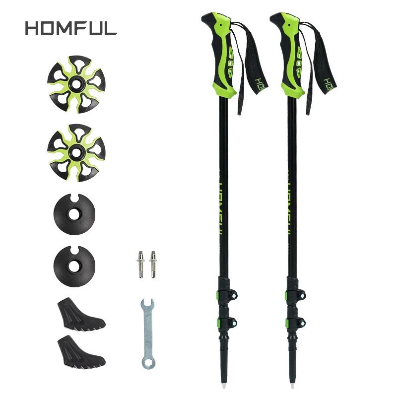 Telescopic Trekking Pole Nordic แบบพกพา ทำจากอลูมิเนียม Ultra Light มีระบบปรับระดับ Quick Lock