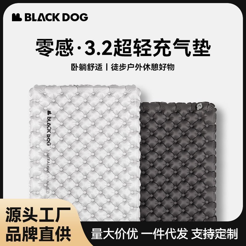 ที่นอนพกพาสำหรับคนเดียว พวงลมได้ สีดำ ทนทาน กันน้ำ ใช้สำหรับแคมปิงและนอนกลางแจ้ง RKEI