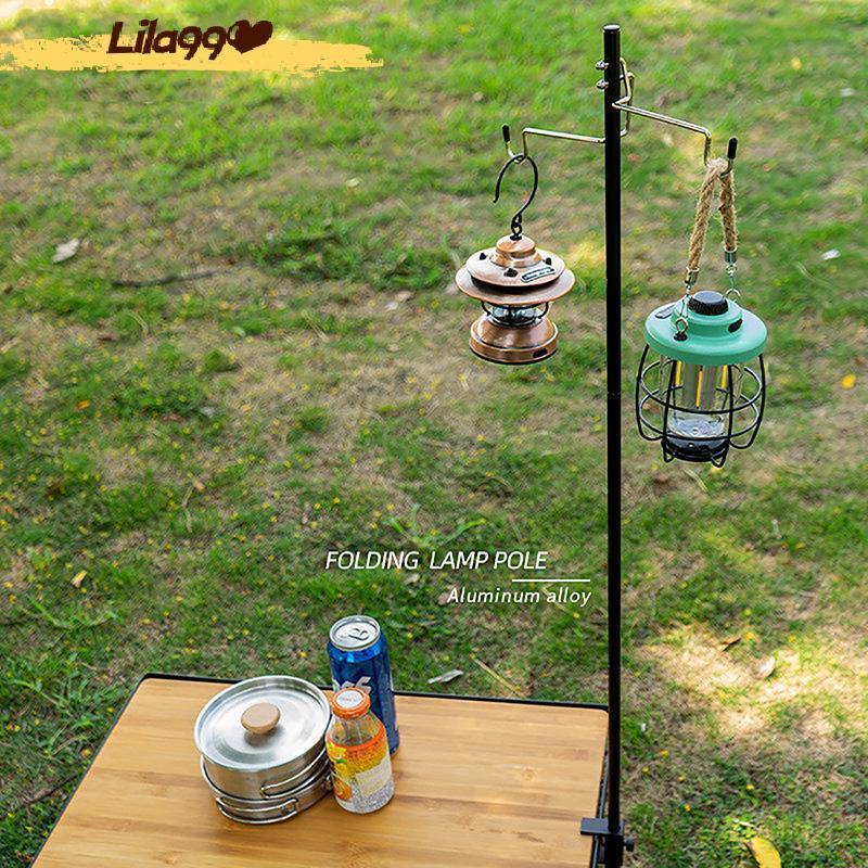 โคมไฟตั้งแคมป์แบบตั้งโต๊ะ1ชิ้น ที่แขวนโคมไฟแบบถอดออกได้ที่ยึดโคมไฟแบบพกพาได้อุปกรณ์สำหรับนักท่องเที่ยวเดินป่า