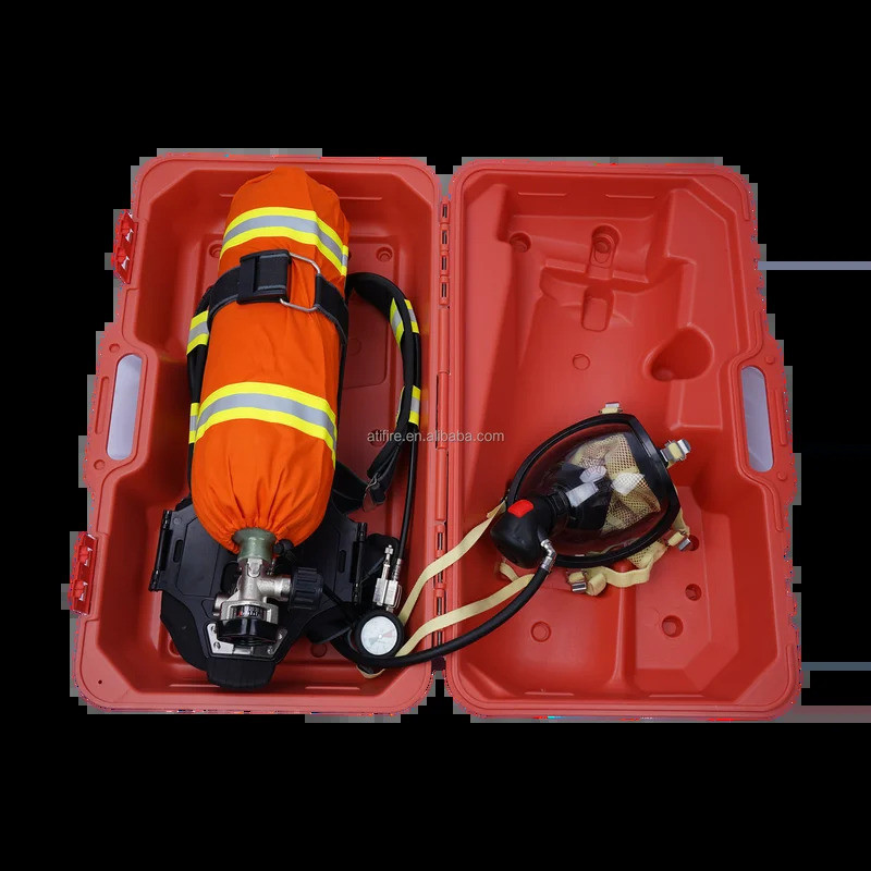 อุปกรณ์หายใจแบบพกพา SCBA ความจุ 68 ลิตร ทำจากคาร์บอนไฟเบอร์ สำหรับใช้งานดับเพลิงและสถานการณ์ฉุกเฉิน