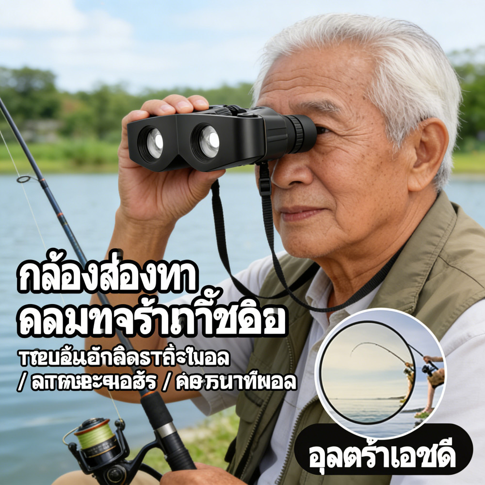 สาหรับดูคอนเสิร์ต กล้องโทรทรรศน์ กล้องส่องทางไกล แว่นตาส่องทางไกล ปรับโฟกัสได้ นก ตกปลา สวมใส่ได้