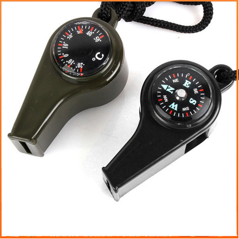 เครื่องมืออยู่รอดฉุกเฉิน นกหวีด เข็มทิศ เครื่องวัดอุณหภูมิ เหมาะสำหรับตั้งแคมป์และเดินป่า