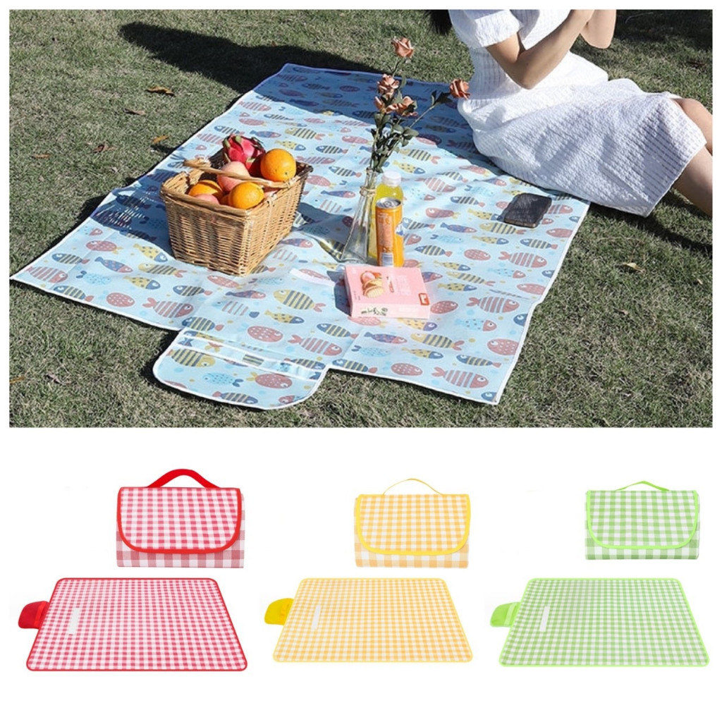 เสื่อ พับได้ เสื่อปิคนิค เสื่อชายหาด กันน้ำ หนาทนทาน ปูพื้น ขนาด 150x100 ซม พกพาสะดวก