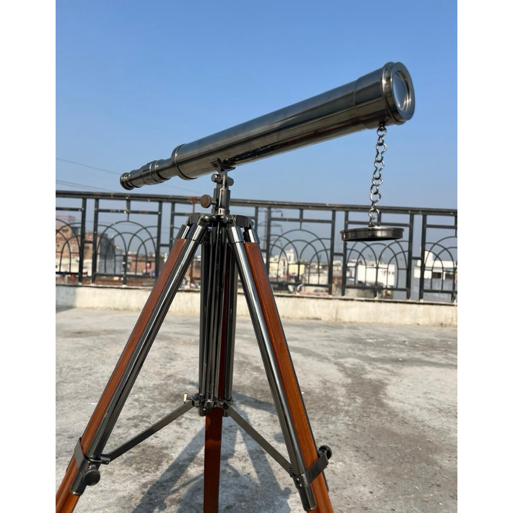 นำเข้ายุโรป กล้องส่องทางไกลทองเหลืองแบบตั้งพื้น Brass Floor Standing Telescope Vintage Nautical Maritime Spyglass