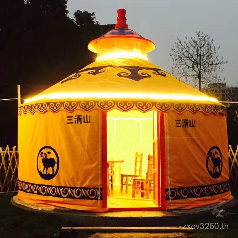 เต็นท์ผ้าใบขนาดใหญ่บาร์บีคิว Yurt ฟาร์มสนุกหลังคาอุ่นกันสาดโรงแรม Catering Vacation เต็นท์ H1VE