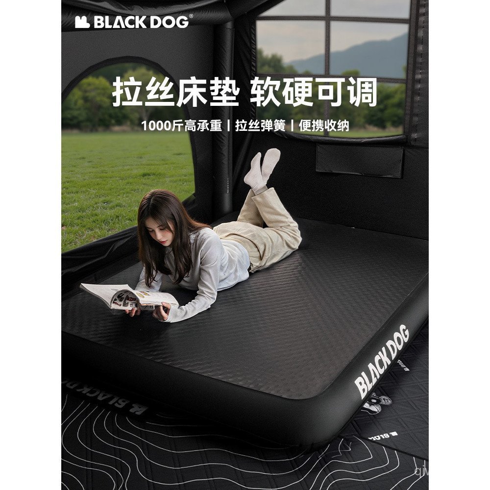 เบาะพองสำหรับสุนัขสีดำ ใช้ได้ทั้งภายในบ้านและกลางแจ้ง ออกแบบมาให้เหมาะแก่การตั้งแคมป์และพกพาสะดวก zr