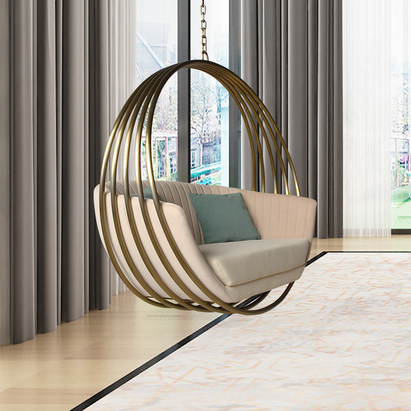 เก้าอี้แกว่งสแตนเลส พักผ่อนในร่ม สำหรับห้องนั่งเล่นและระเบียง