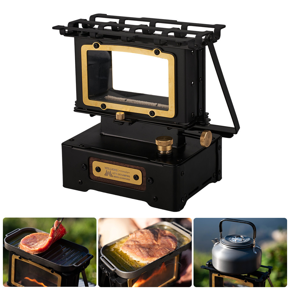 สินค้าพร้อมส่งตะเกียงน้ำมันสำหรับตั้งแคมป์ พร้อมหัวเตาสำหรับให้ความร้อนและประกอบอาหาร สีดำ