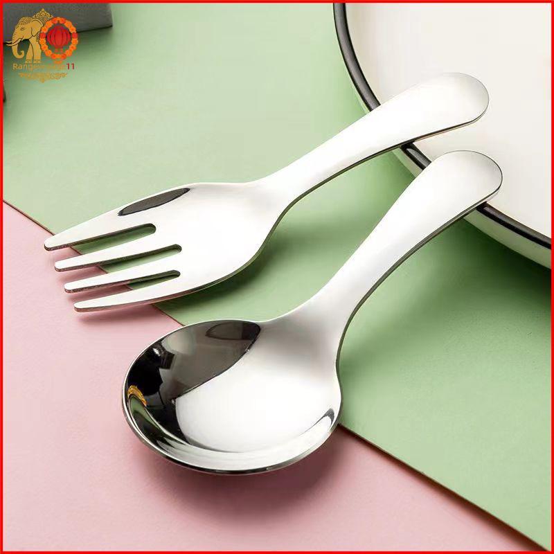 มินิช้อนส้อมสแตนเลสมากำลังพอดีสำหรับการทำอาหารกลางแจ้งและเดินป่า