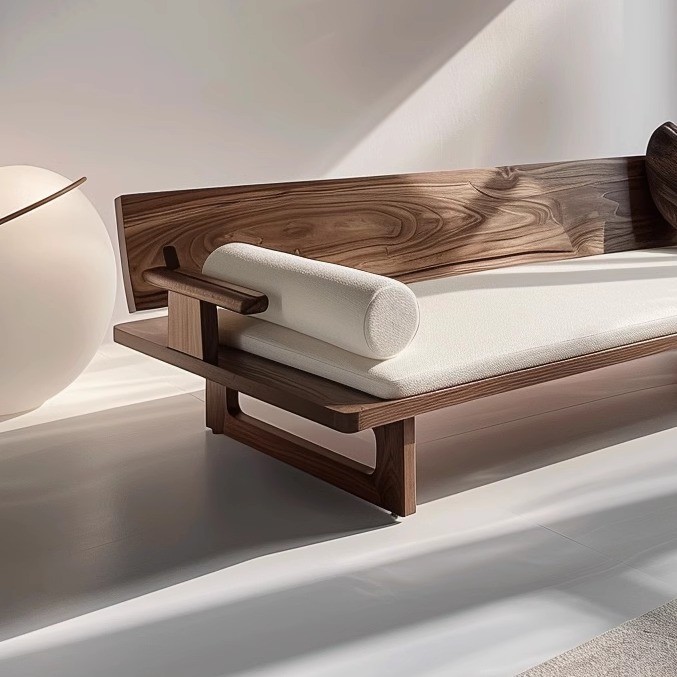 เตียงไม้เนื้อแข็งวอลนัทสีดำและสีขาว สำหรับใช้ในบ้านหรือธุรกิจ Tatata