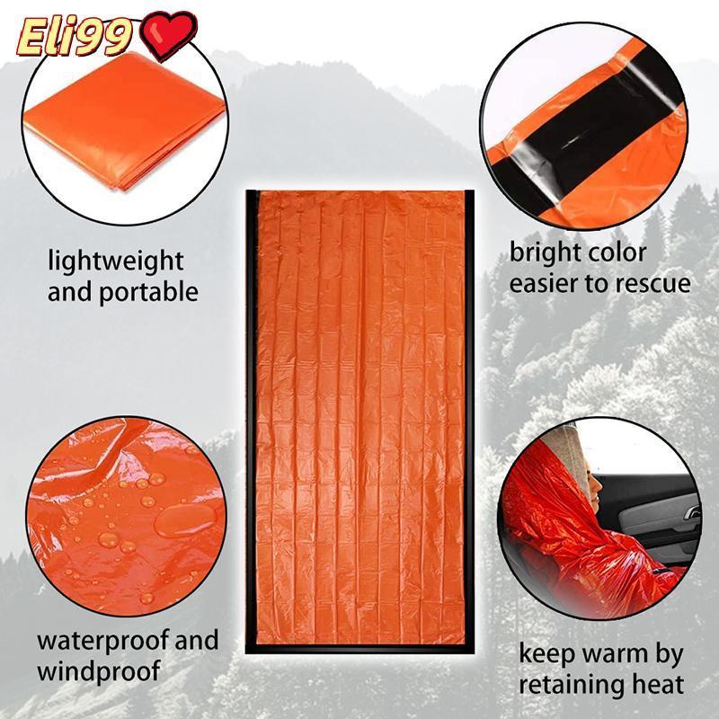 ถุงนอนฉุกเฉิน พิเศษกันน้ำ Mylar ผ้าห่มความร้อนน้ำหนักเบาอยู่รอดถุงนอนให้ความอบอุ่นสำหรับตั้งแคมป์การเดินป่า