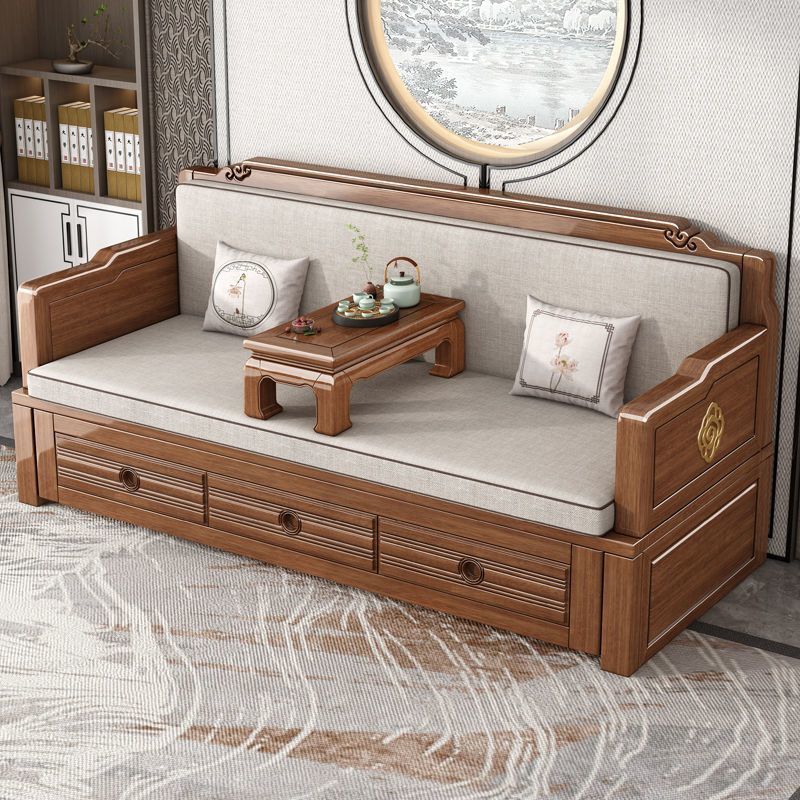 เตียงโซฟาบูรณาการ สไตล์จีนไม้จันทน์ทองแดง สำหรับห้องนั่งเล่นและห้องนอน