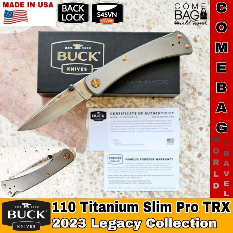 ีมีดBuck 110 Titanium Slim Pro TRX Folding Hunter 375 Limited Edition 2023 ของแท้ ผลิตอเมริกา ของแท้ผลิตอเมริกา