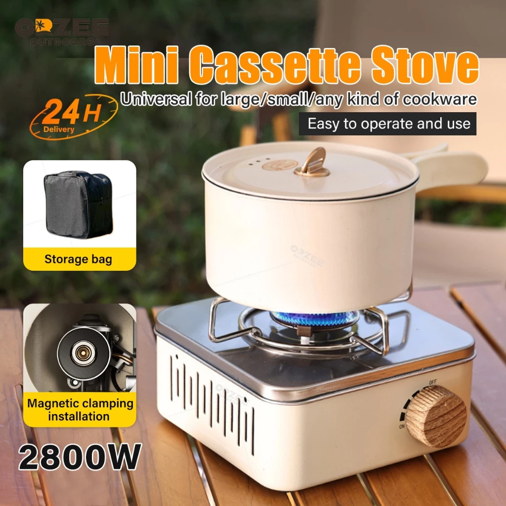 เตาแก๊สขนาดเล็กสำหรับตั้งแคมป์และปิกนิก กำลังไฟ 2800 วัตต์ พร้อมวาล์วนิรภัยป้องกันการระเบิด