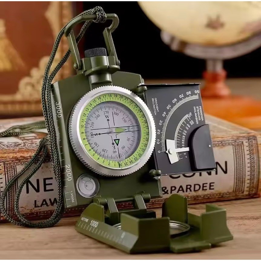 2025 เข็มทิศกันน้าสาหรับการตั้งแคมป์กลางแจ้งและการปีนเขา ความแม่นยาสูงระดับมืออาชีพพร้อมวงแหวนเรืองแสง การเดินทาง