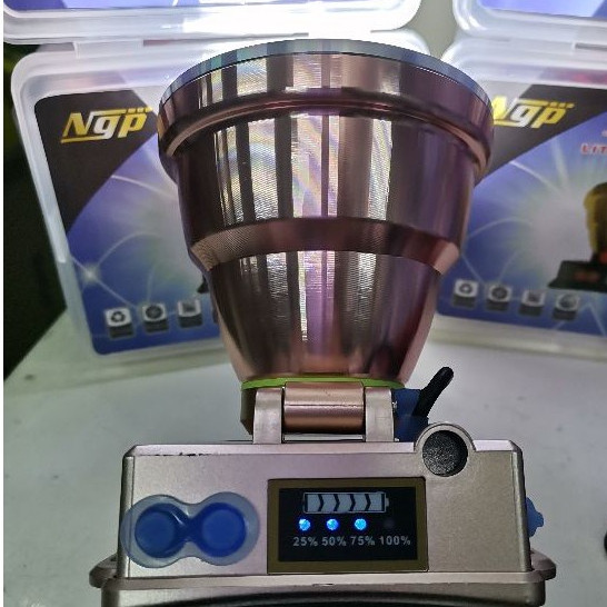 กันน้า ไฟแรงสุดๆ ไฟหน้า NPG 519 W WHITE Yellow LIGHT แบตเตอรี่ Lithum