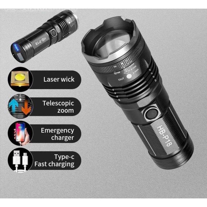 HIGH BEAM ZOOMING FLASH LIGHT P18Gold Asia
