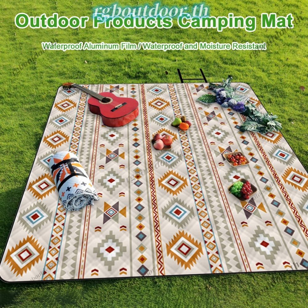 จัดส่งในกรุงเทพ เสื่อปิกนิกแบบพกพาเสื่อชายหาดกันน้ำสำหรับการตั้งแคมป์กลางแจ้งบาร์บีคิวเดินป่าตกปลา