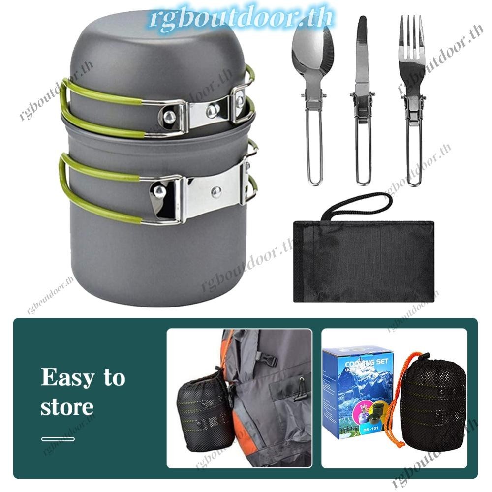 จัดส่งในกรุงเทพ ชุดทาอาหารแคมป์ปิ้งพร้อมที่จับชุดเครื่องครัวน้าหนักเบาสาหรับตั้งแคมป์12คน