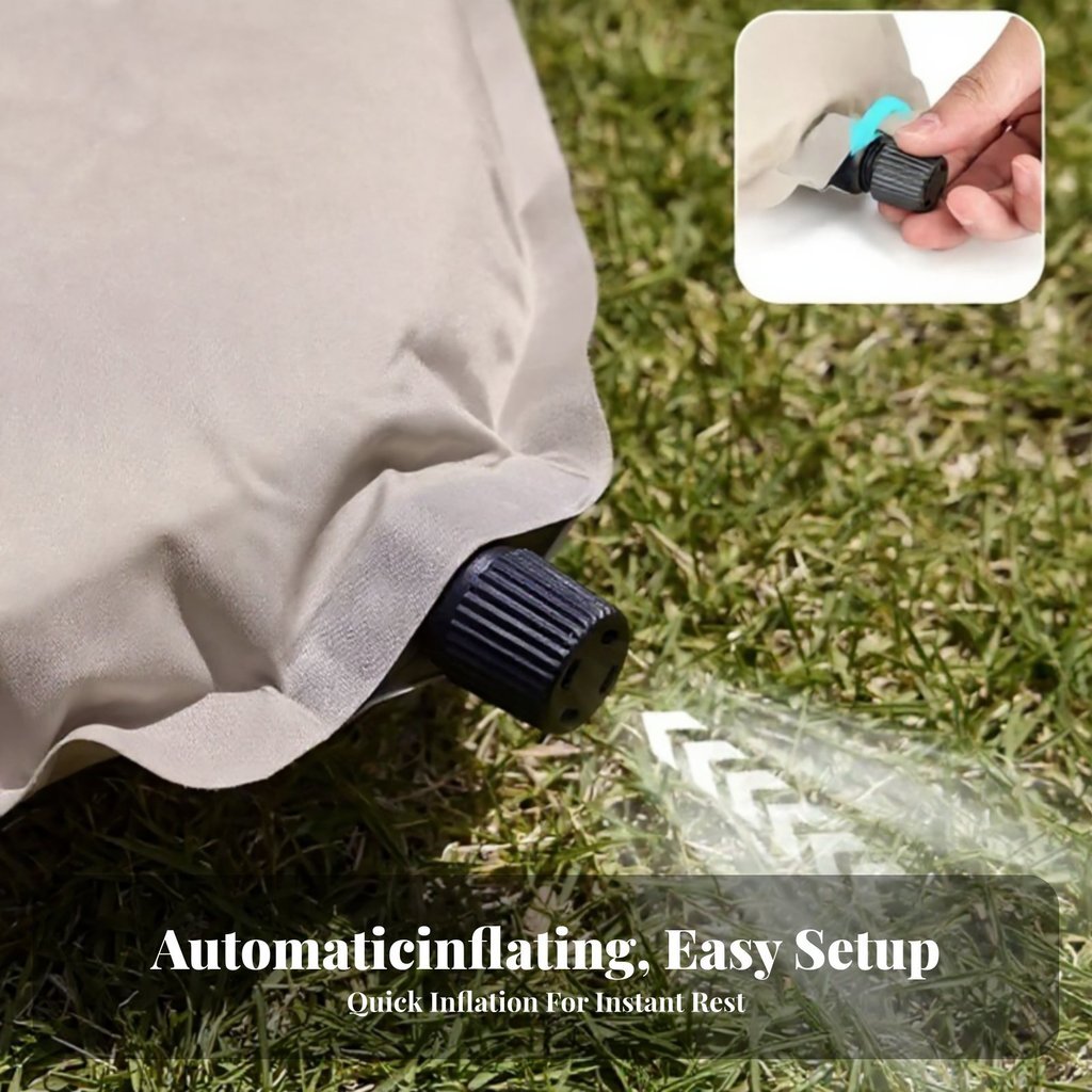 ที่นอนเป่าลมพองอัตโนมัติ หนา 6 ซม 2025 แบบพกพา แผ่นรองนอนหลายระดับ