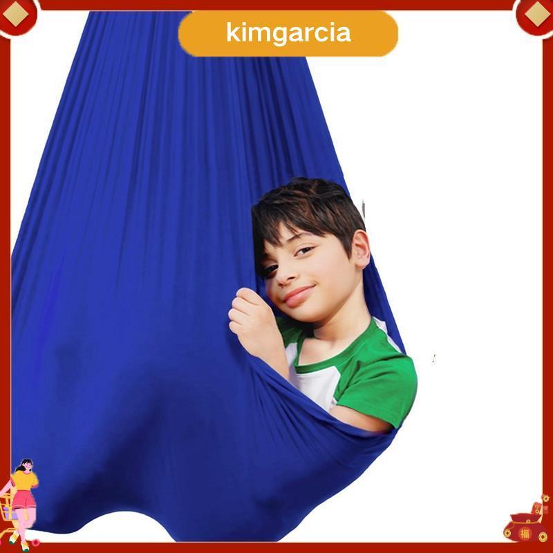 kimgarcia Hug Ceiling Swing พวงมาลัยเซ้นซอร์สำหรับเด็กและออกซ์ทิสติก มีเปลญวนผ้าปรับได้ ใช้ในห้องกลางแจ้งและโยคะ