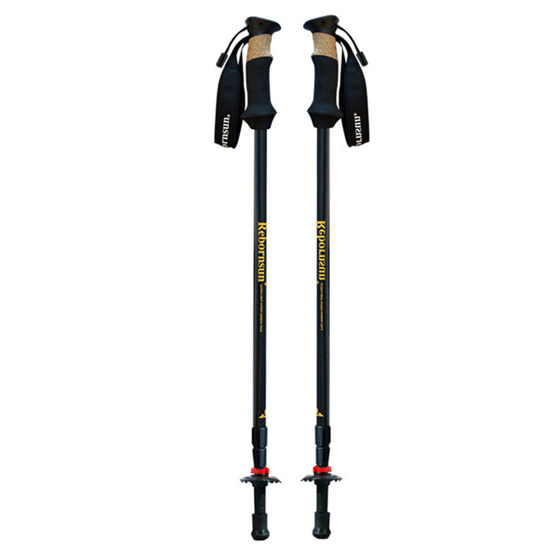 ไม้เท้าเดินป่าแบบพกพา วัสดุคาร์บอนไฟเบอร์ เหมาะสำหรับกิจกรรมกลางแจ้ง