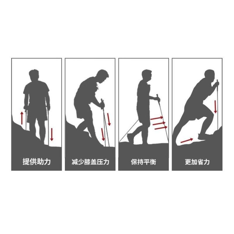 เสาท่องเที่ยวพับเก็บได้ทำจากคาร์บอน สไตล์ใหม่ ใช้สำหรับการเดินป่าและท่องเที่ยวกลางแจ้ง