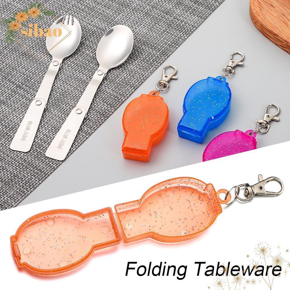 SIBAO ช้อนส้อมพ็อกเก็ต ไลท์ พับเก็บได้ สะดวกพกพา