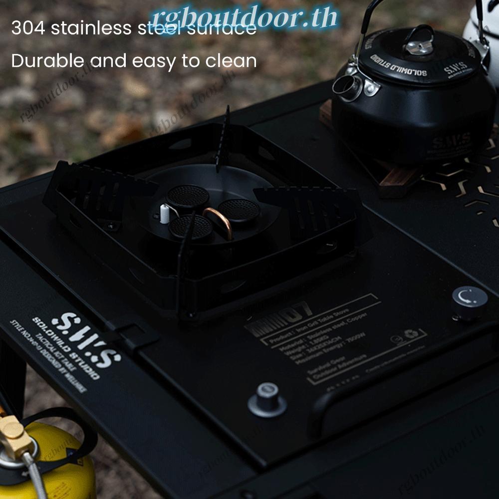 7500W เตาย่างบาร์บีคิวเดสก์ท็อปเตาอลูมิเนียมพลังงานสูง IGT Burner พับ Camping IGT แก๊ส Burner สาหรับกลางแจ้ง Camping ทาอาหาร rgboutdoorth