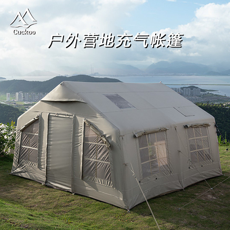 เต็นท์ camping Influencer เต็นท์หนาสำหรับแคมปิ้งและทนต่อสภาพอากาศ พร้อมหลังคาด้านบนขนาดใหญ่และสามารถประกอบได้อย่างรวดเร็ว