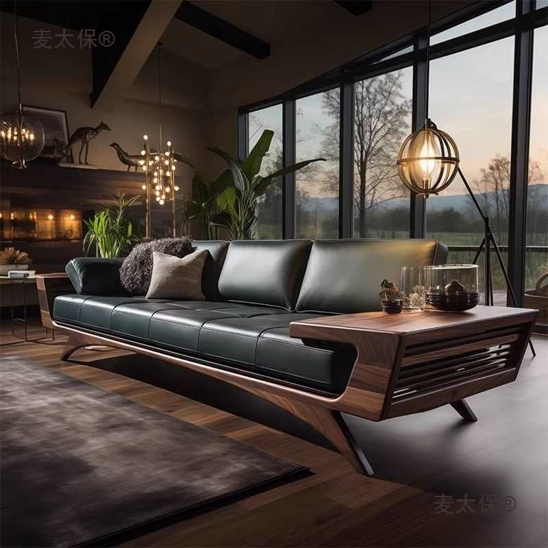 เตียงออร์ฮันต์สไตล์จีน วัสดุไม้วอลนัทสีดำ เตียงนอนแบบอเมริกัน