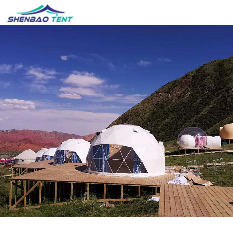 เต็นท์โดม BB สไตล์โรงแรม กับหน้าต่างทรงกลมสีขาว สำหรับค่ายและวันหยุด
