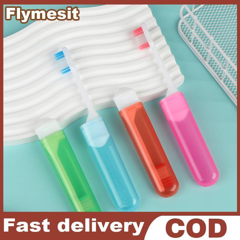 Flymesit แปรงสีฟันพับได้สำหรับการเดินทาง ขนแปรงนุ่ม พกพาสะดวกและประหยัดพื้นที่