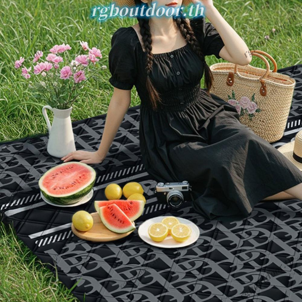 ผ้าห่มปิกนิก ผ้าห่มชายหาดพับได้ ผ้าห่มกลางแจ้งแบบพกพาสาหรับชายหาด Camping Hiking Park Patio rgboutdoorth